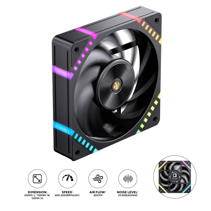 Jonsbo HF2-120B 120MM High Performance Fan (Black)