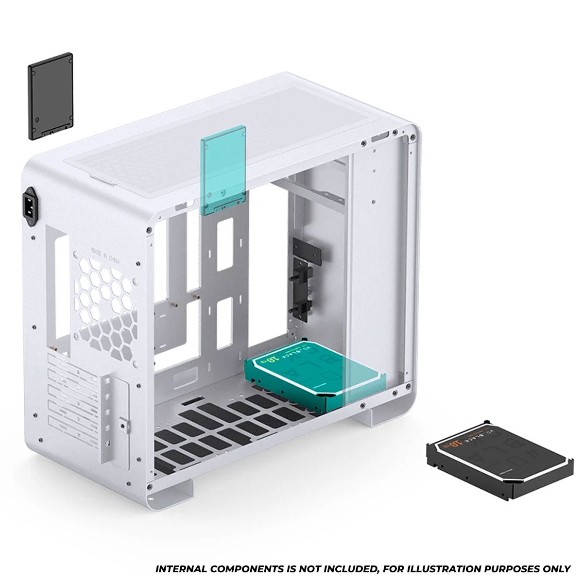 Jonsbo U4 Mini M-ATX Computer Case (Black, White)