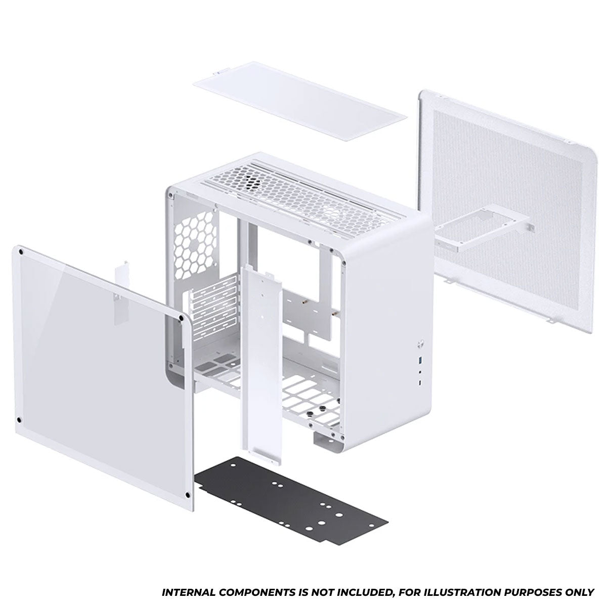 Jonsbo U4 Mini M-ATX Computer Case (Black, White)