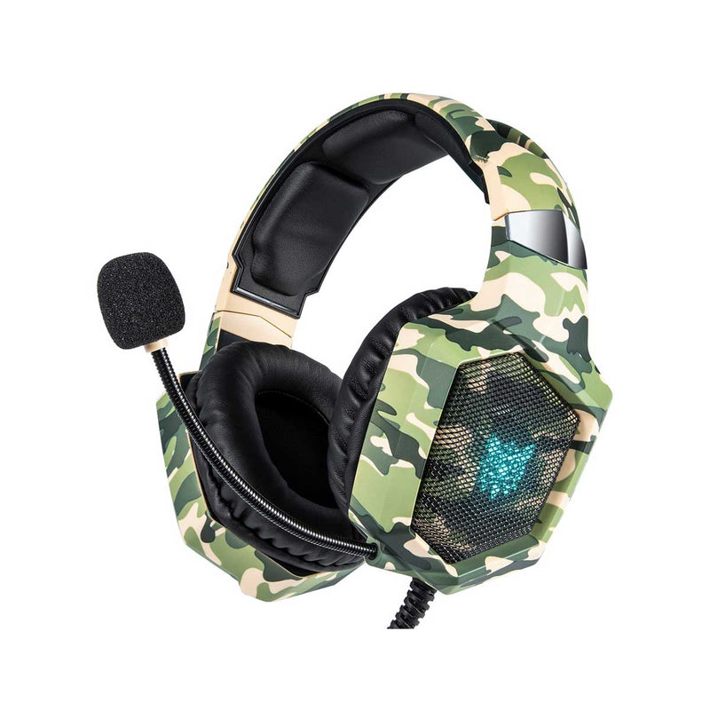 Onikuma K8 Gaming Headset With Mic And Noise Cancelling (Camou Green)