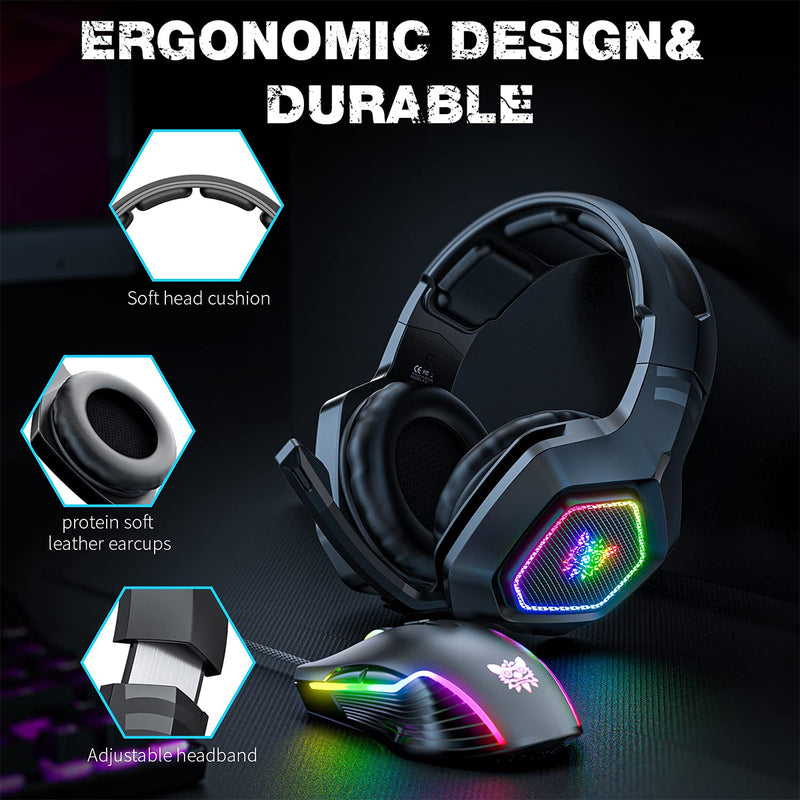 Onikuma K10 RGB 7.1 Wired Gaming Headset (Black)