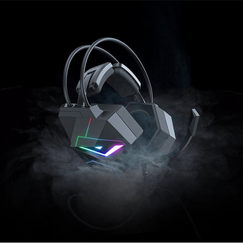 Onikuma X20 7.1 Wired Professional Gaming Headset with Noise Cancellation Microphone (Black)