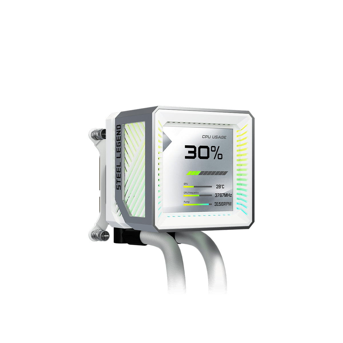 ASRock Steel Legend 360 LCD AIO Liquid Cooler (White)