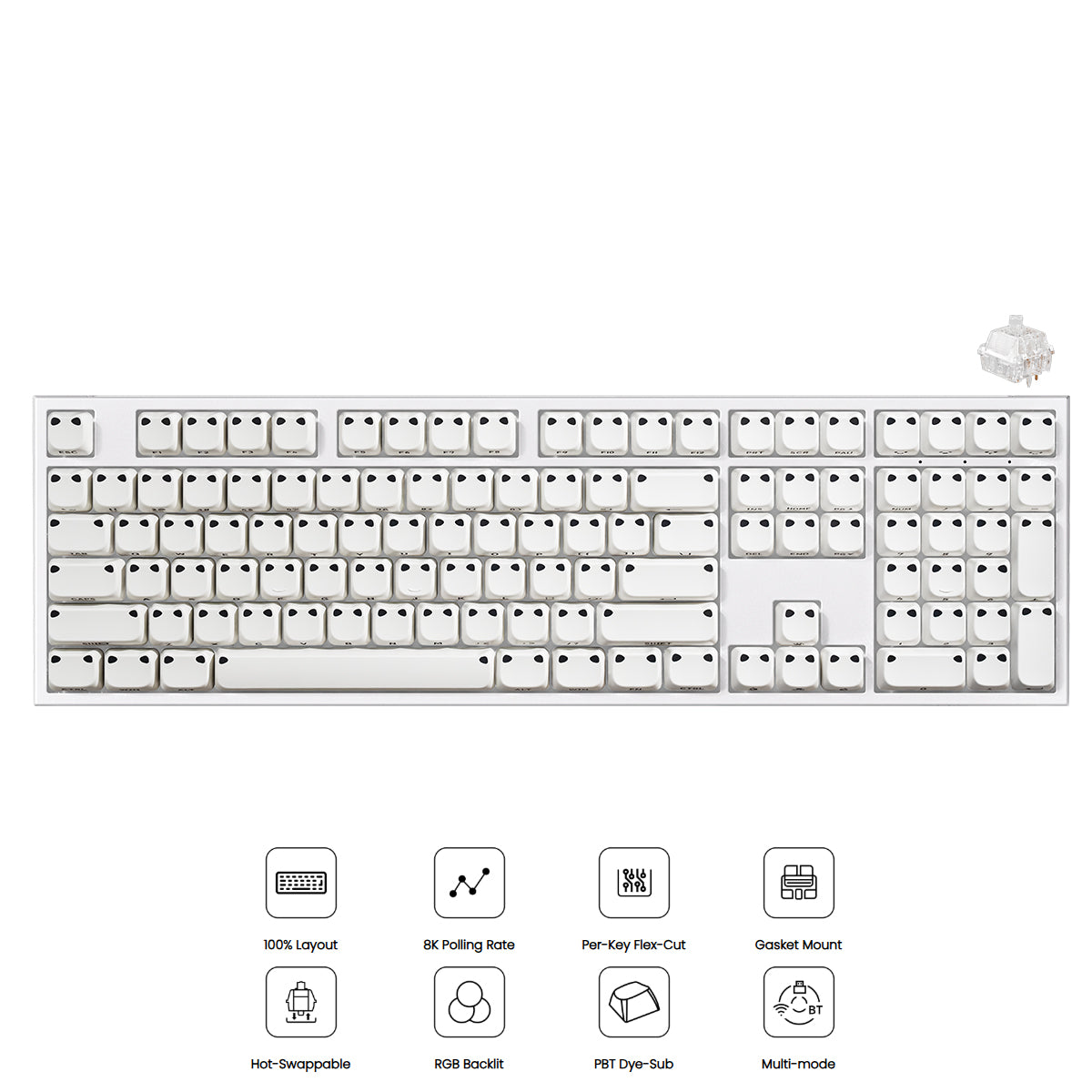Akko Shiny Kitten 5108 V5 RGB Mechanical Keyboard (White)