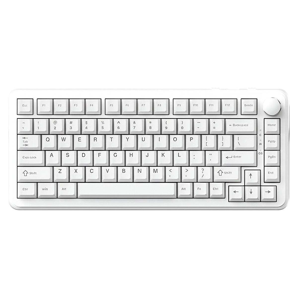 Ajazz AK820 Max No Light Wired 75% 82-Keys Gasket-Mounted South Facing Hot Swappable Mechanical Keyboard Knob (White) (Magnetic Switch)