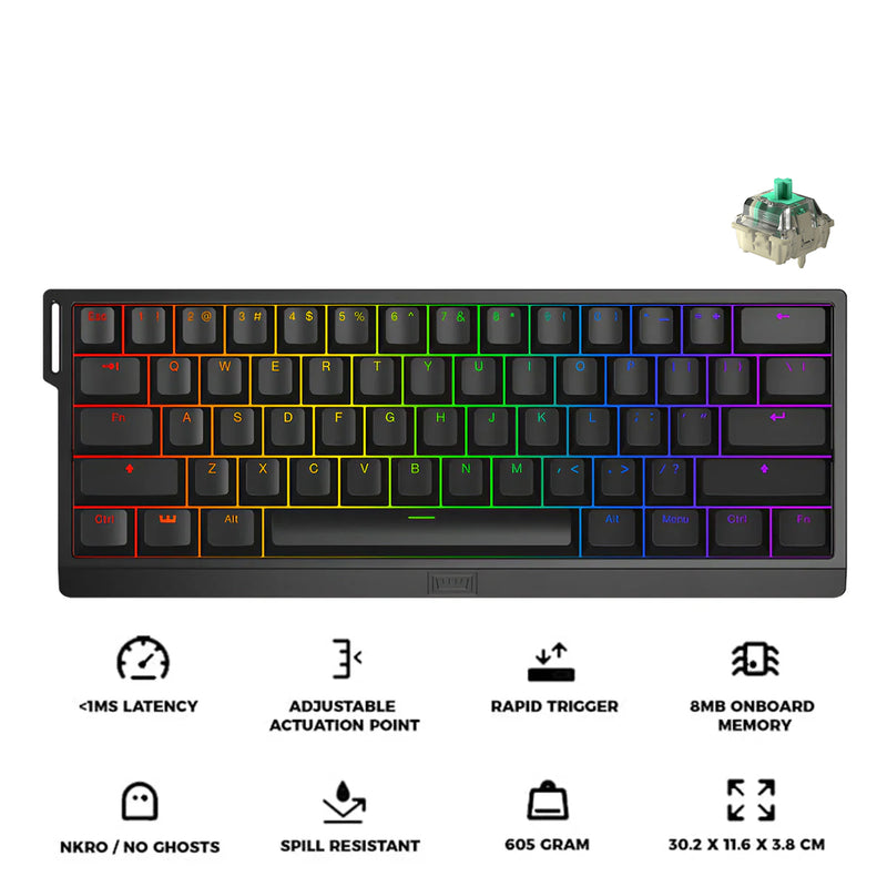 Wooting 60HE+ Lekker Linear 60 RGB Gaming Keyboard (Black) | DataBlitz