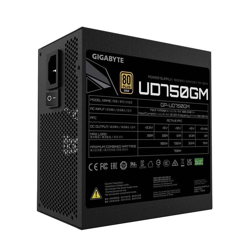 Gigabyte GP-UD750GM 750W 80 Plus Gold Power Supply + 16-Pin Cable