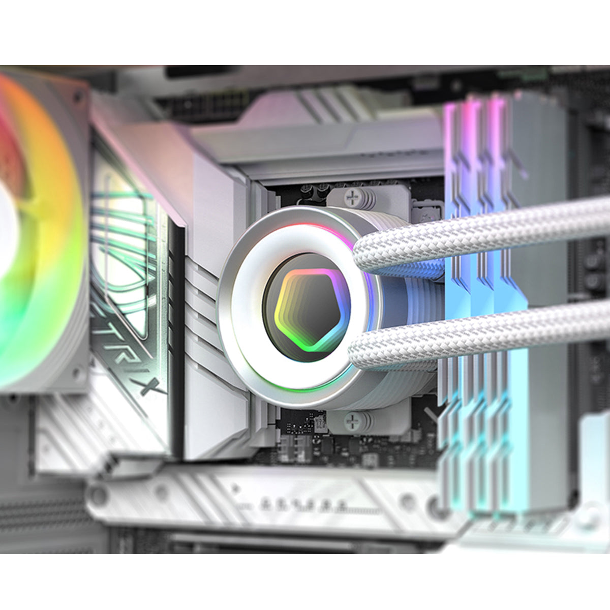 ID-Cooling FX240 INF 240mm AIO Liquid Cooler with Infinity Mirror Display (Black, White)