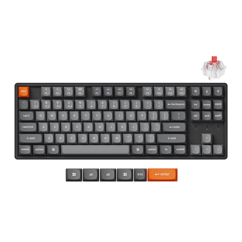 Keychron K8 Max QMK Fully Assembled Hot-Swappable RGB Backlight Aluminum Frame Wireless Mechanical Keyboard - Black (Super Red Switch) (K8M-J1)