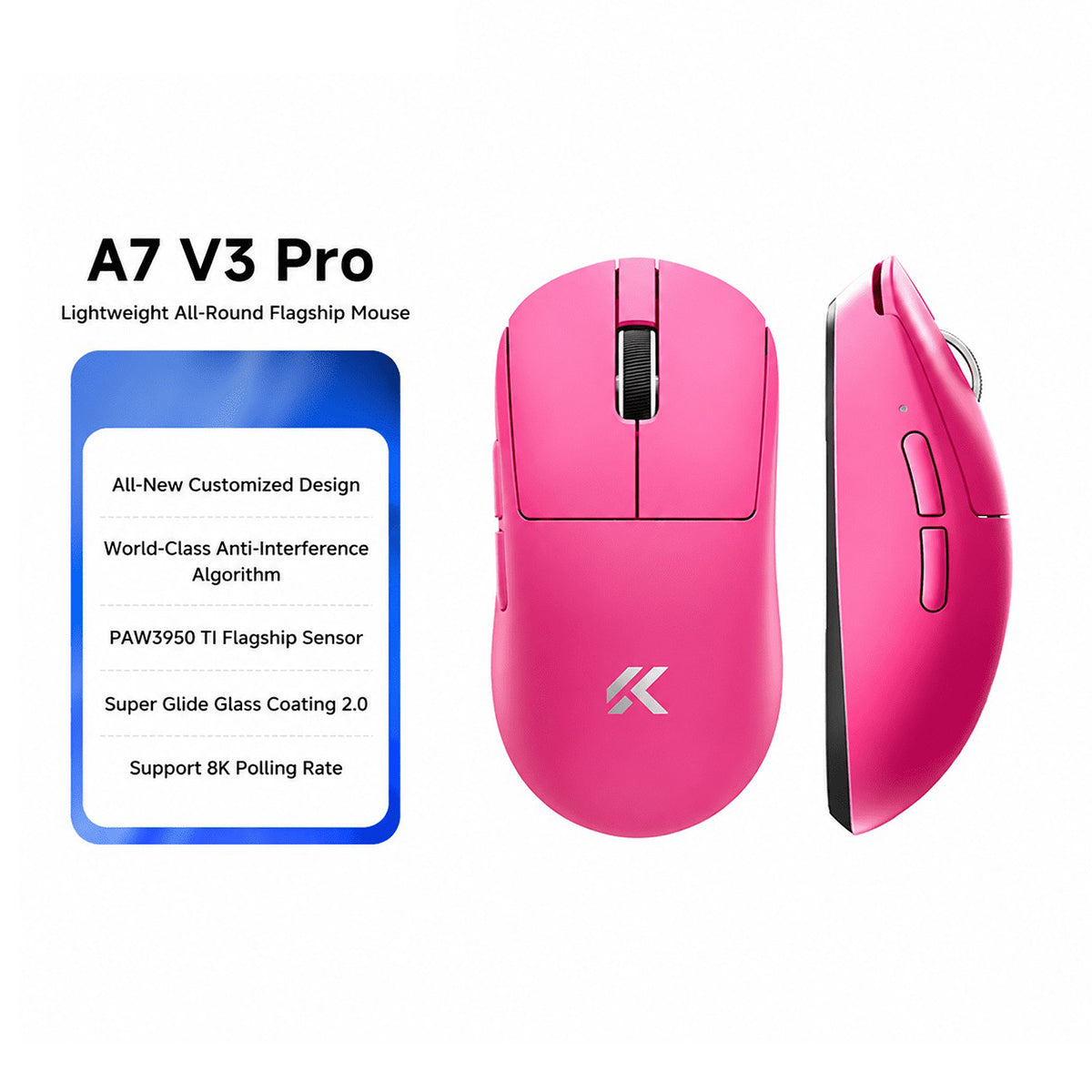 MCHOSE A7 V3 Pro Tri-Mode Lightweight eSports Gaming Mouse