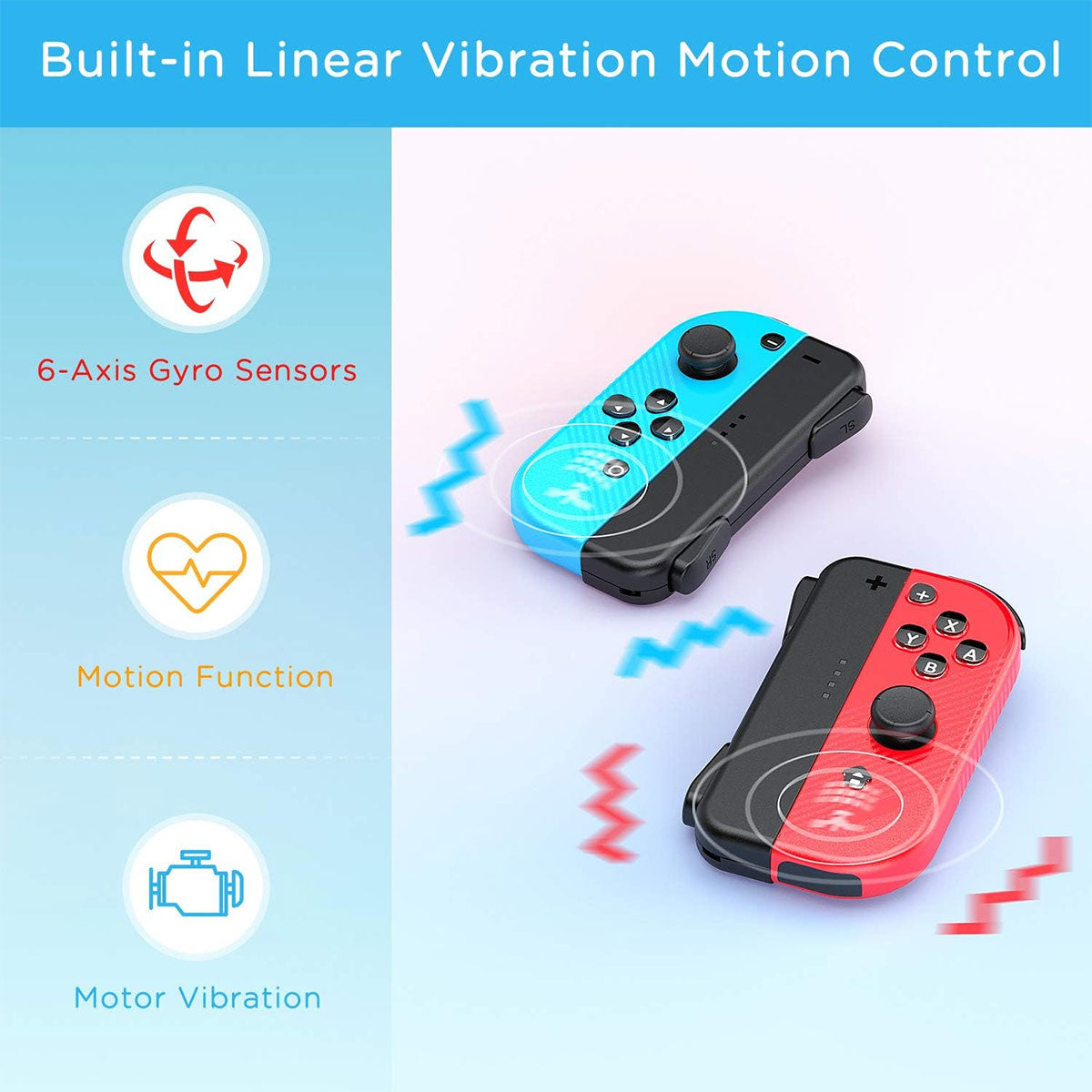 Dobe Joy-Pad (L) / (R) for Nintendo Switch / Nintendo Switch OLED (Blue/Red) TNS-19053