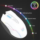 Onikuma CW905 RGB 3600 DPI Wireless E-Sports Gaming Mouse (White)