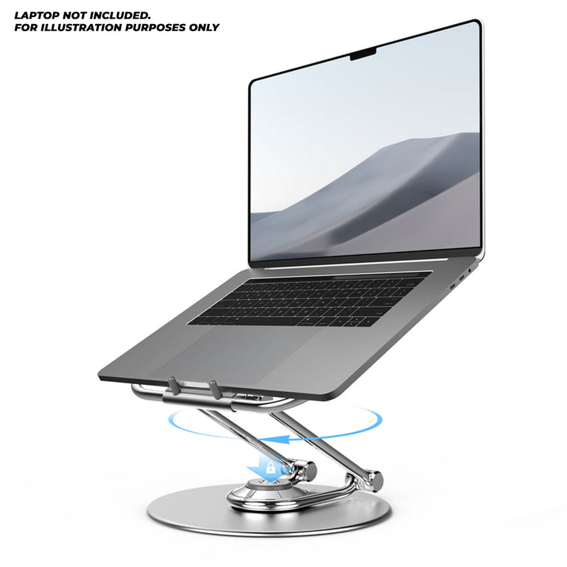 SODI 311 Adjustable Laptop Stand with 360 Rotating Base (Silver)