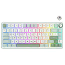 Royal Kludge R75 QMK Single-Mode RGB 81 Keys Hot-Swappable Mechanical Keyboard Sky Cyan (Blue Switch, Brown Switch, K Silver Switch)