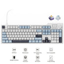 Ajazz AK35I V3 Wired 100% 104-Keys Gasket-mounted Hot Swappable Mechanical Keyboard (Blue/White/Blue) (Sea Salt Switch, Hyacinth Switch)