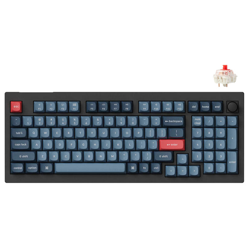 Keychron V5 Max QMK/Via Fully-Assembled W/ Knob RGB Backlit Hot-Swappable 96% Wireless Custom Mechanical Keyboard - Carbon Black