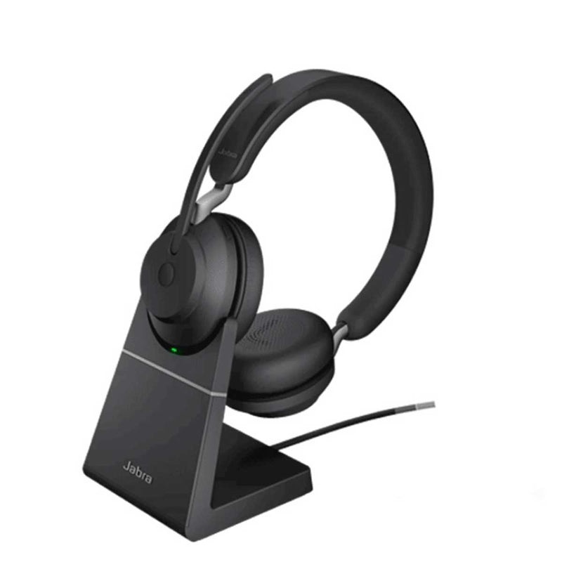 Jabra Evolve2 65 LINK380A MS Stereo USB-A Wireless Headset With Charging Stand (Black)