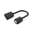 UGreen Mini HDMI Male To HDMI Female Adapter Cable - 22cm (Black) (20137/20137)