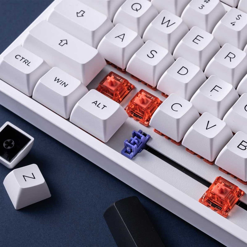 Akko 5087S VIA RGB Hot-Swappable Mechanical Keyboard Black on White (Gateron Orange-Lubed)