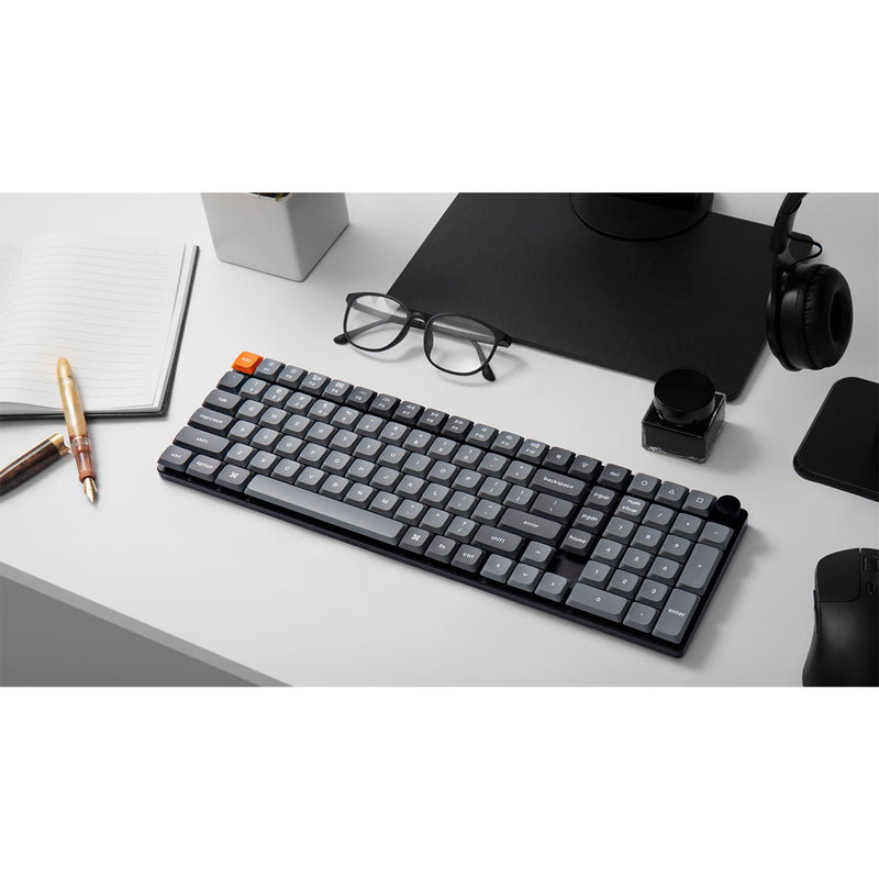 Keychron K17 Max QMK RGB Backlight Hot-Swappable Wireless Custom Mechanical Keyboard (Low Profile Gateron Mechanical Brown Switch/Red Switch) (K17M-H3, K17M-H1)