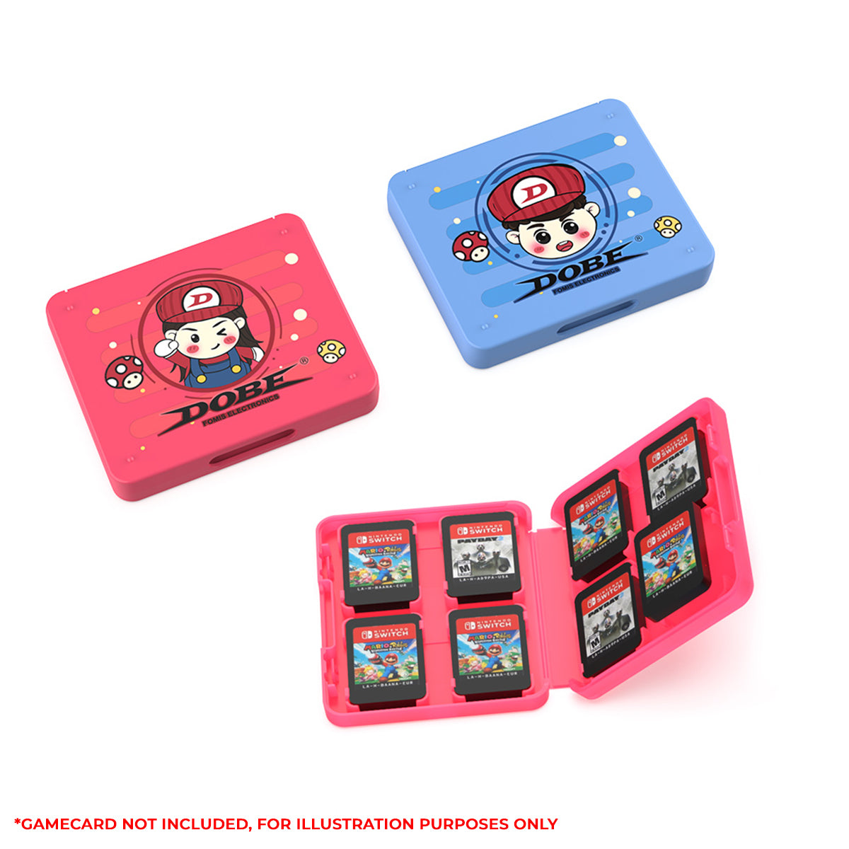 Dobe Game Card Storage & Thumb Grip Kit for Nintendo Switch / Switch OLED (Girl & Boy) ITNS-19303M