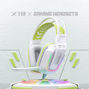 Onikuma X13 RGB Colorful Lighting Wired Gaming Headset with Noise Cancelling Microphone (White)