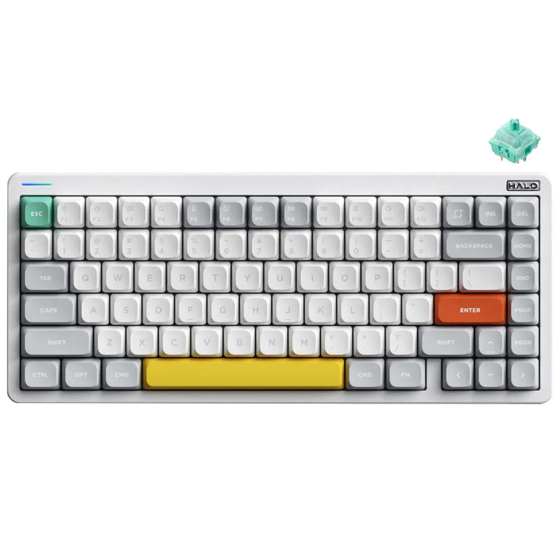 NuPhy Halo75 V2 QMK/VIA RGB Hot-Swappable 83-Key Wireless Mechanical Keyboard (Mint Switch) (Iconic White)