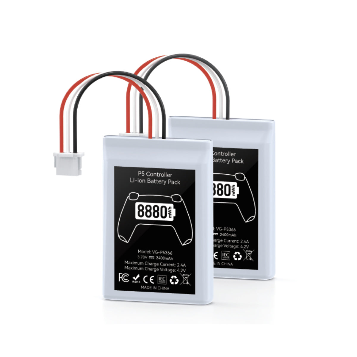 PS5 Controller Li-ion 8880mAH Battery Pack 2-Pack (VG-P5366)