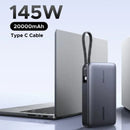 Ugreen 20000mAh 145W Power Bank with Built-in Cable (Space Grey) (PB551/55992B)
