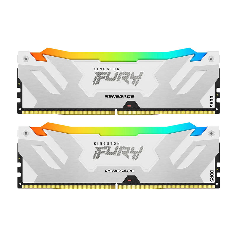 Kingston Fury Renegade 32GB (2X16GB) DDR5 RGB XMP 6400MT/S CL32 Memory (White) (KF564C32RWAK2-32)