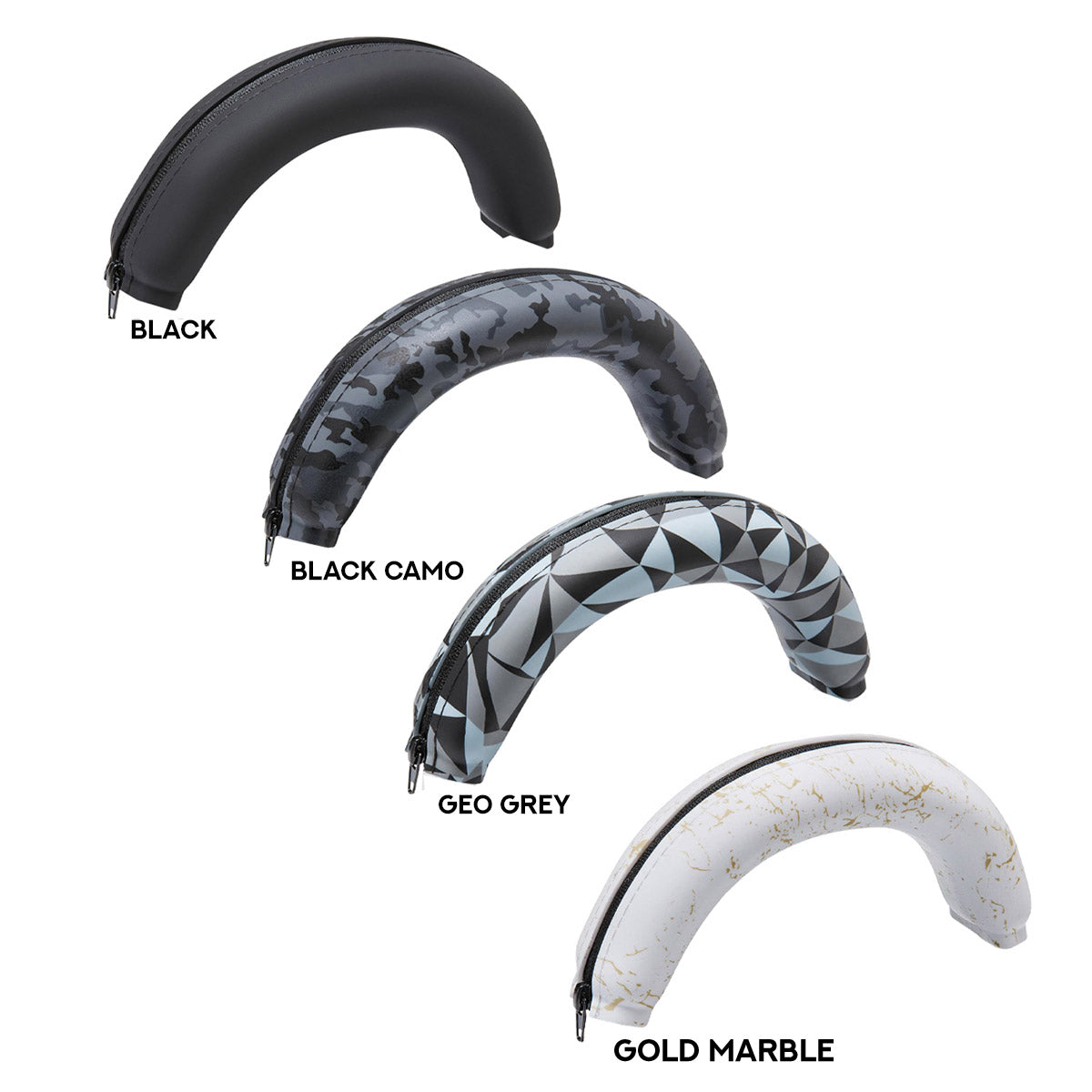 Wicked Cushions Corsair Virtuoso Silicone Headband Cover - WC BandZ Virtuoso V2 (Black, Black Camo, Geo Grey, Gold Marble)
