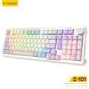 E-Yooso Z-101 RGB 101 Keys Tri-Mode Hot-Swappable Mechanical Keyboard White/Pink/Purple
