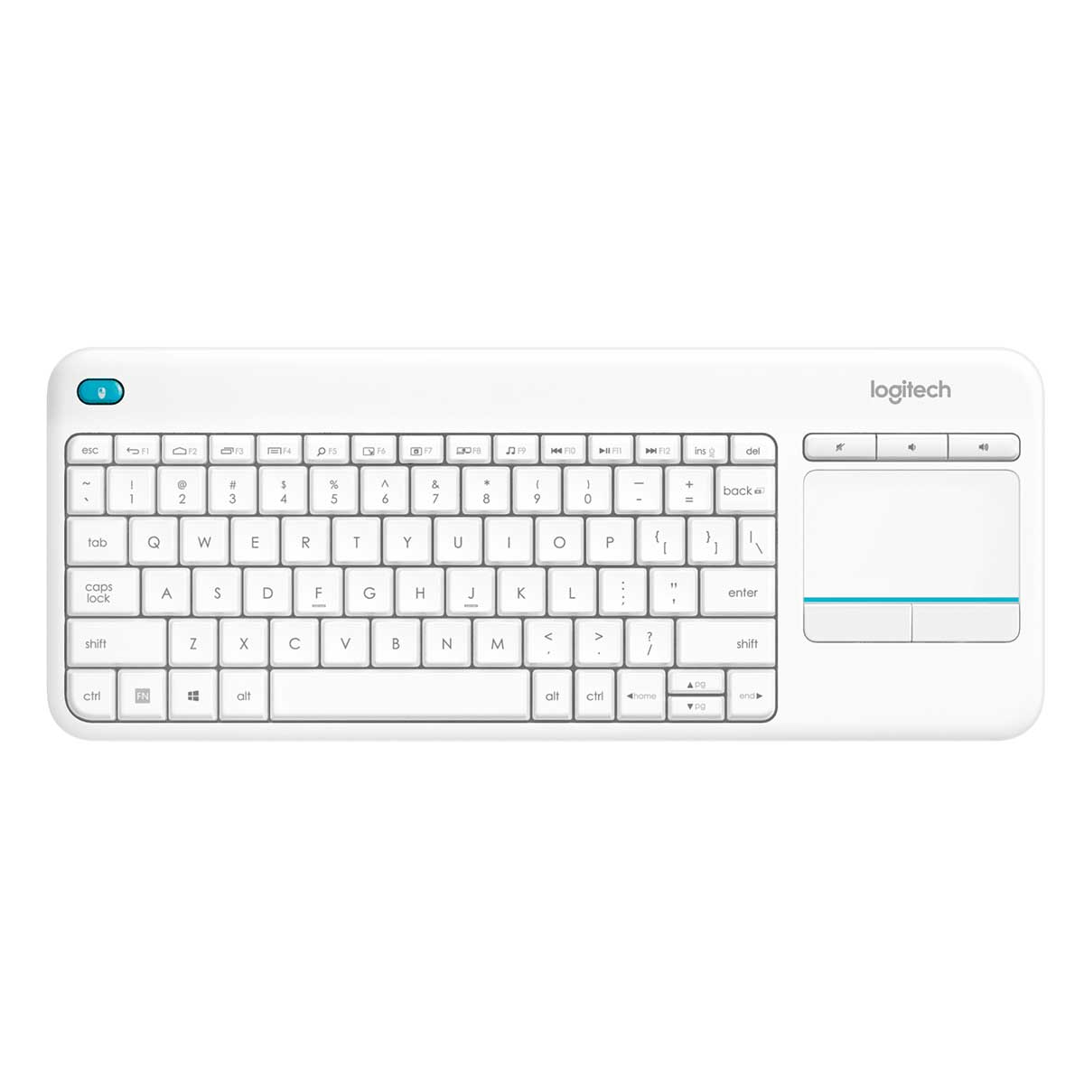 LOGITECH K400 PLUS WIRELESS TOUCH KEYBOARD (WHITE) - DataBlitz