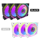 DarkFlash Infinity 24 120mm 6pin A-RGB Cooling Fan (3-In-1 Pack) (Black, White)