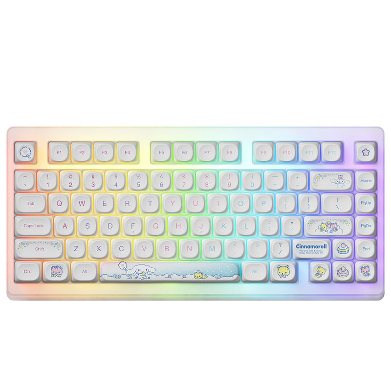 Akko Cinnamoroll ACR TOP 75B Acrylic Case Multi-Mode RGB Hot-Swappable Mechanical Keyboard (Pudding PBT Keycaps) (Akko Creamy Cyan Switch)