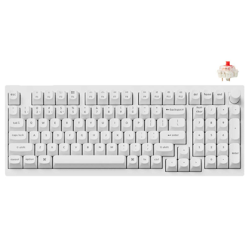 Keychron V5 Max Knob Version RGB Backlight Hot-Swappable 96% Wireless Mechanical Keyboard - White
