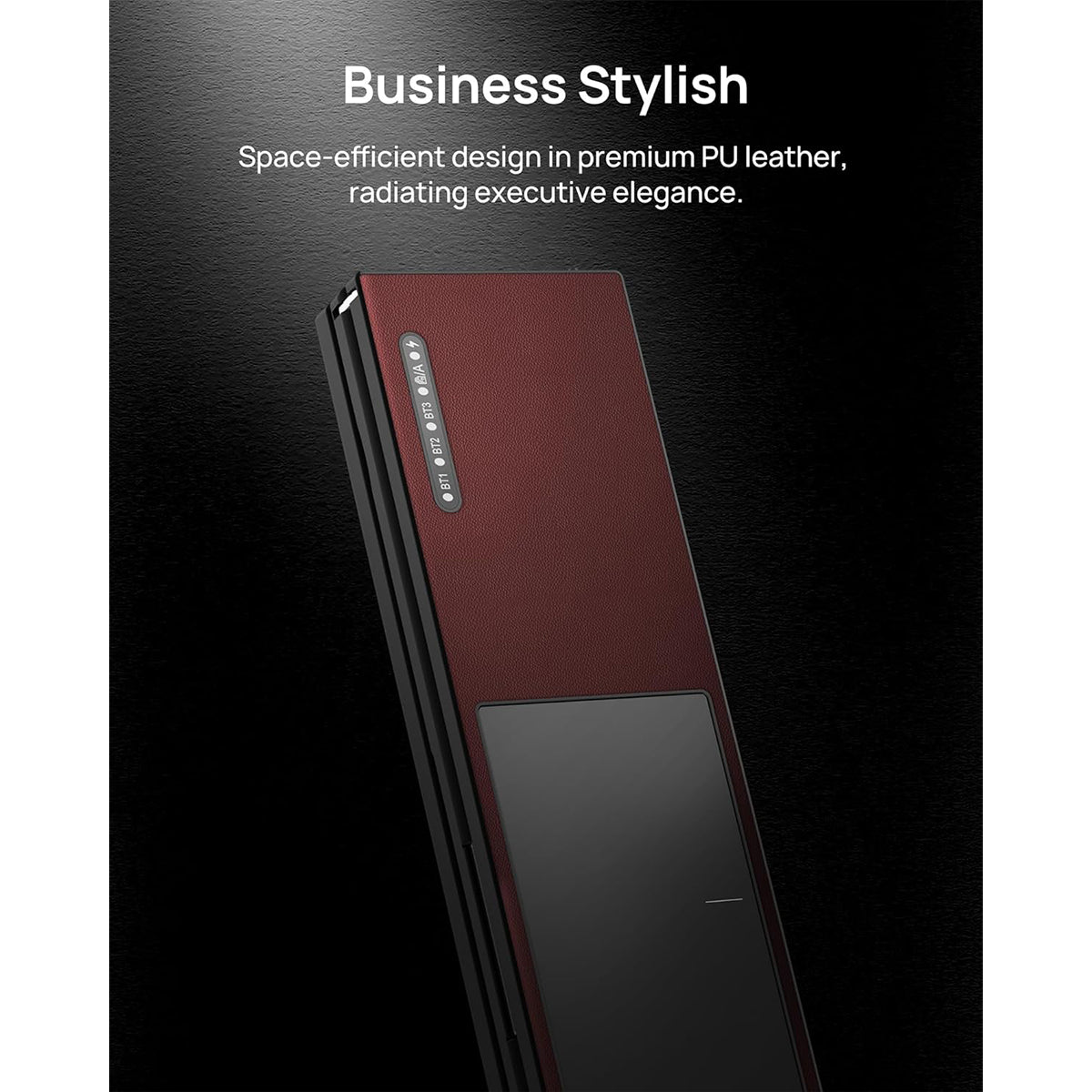 Harmonica Z01 Tri-Fold Keyboard with Touchpad (Wine Red)