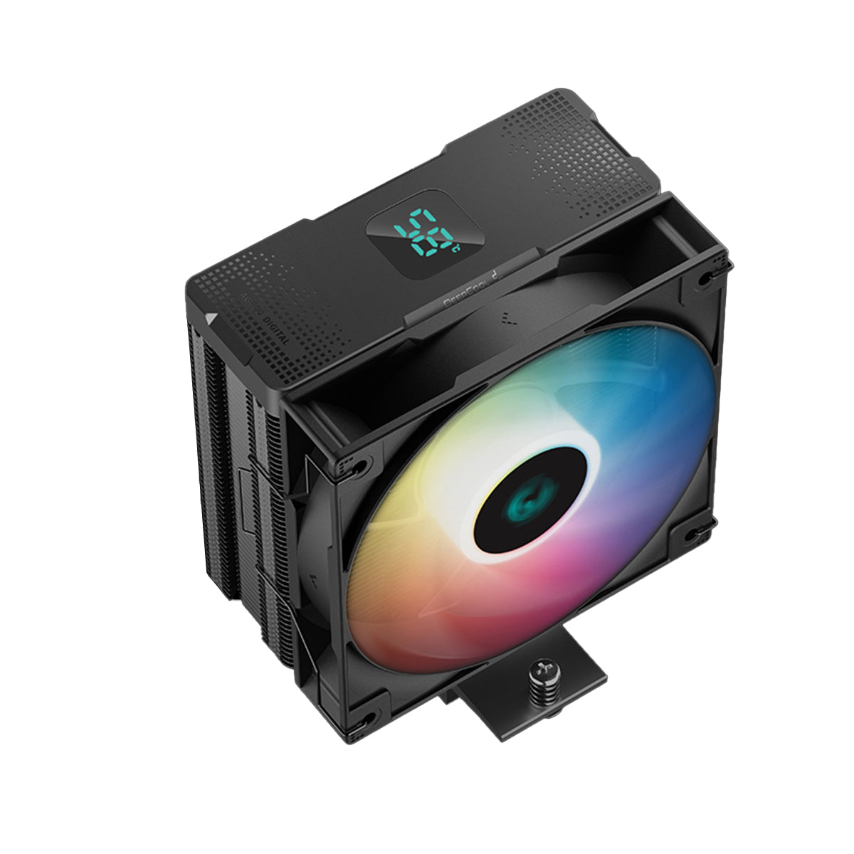 Deepcool AG400 Digital ARGB Single Tower CPU Cooler With A Temperature Display 