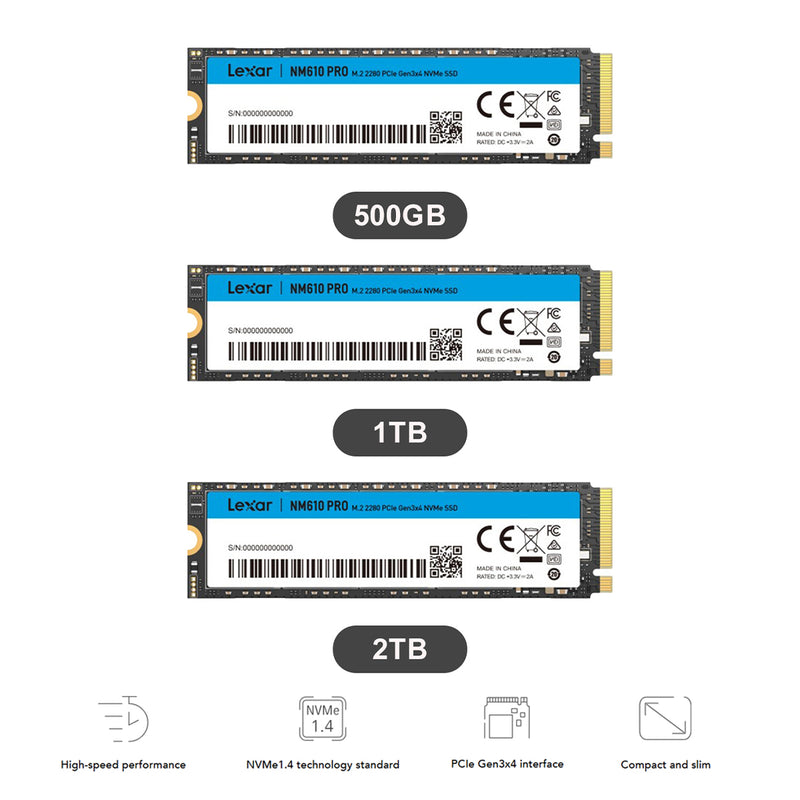 Lexar NM610 PRO M.2 2280 3300MB/s Read PCIe Gen3x4 NVMe SSD | DataBlitz