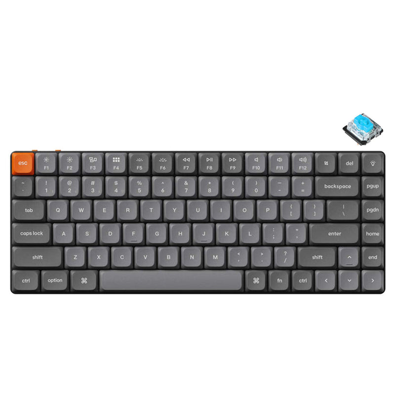 Keychron K3 Max QMK/Via RGB Backlit Hot-Swappable Compact Wireless Custom Mechanical Keyboard - Black/Grey (Low Profile Gateron Mechanical Brown Switch) (K3M-H3)