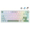 Royal Kludge R75 QMK Single-Mode RGB 81 Keys Hot-Swappable Mechanical Keyboard Sky Cyan (Blue Switch, Brown Switch, K Silver Switch)