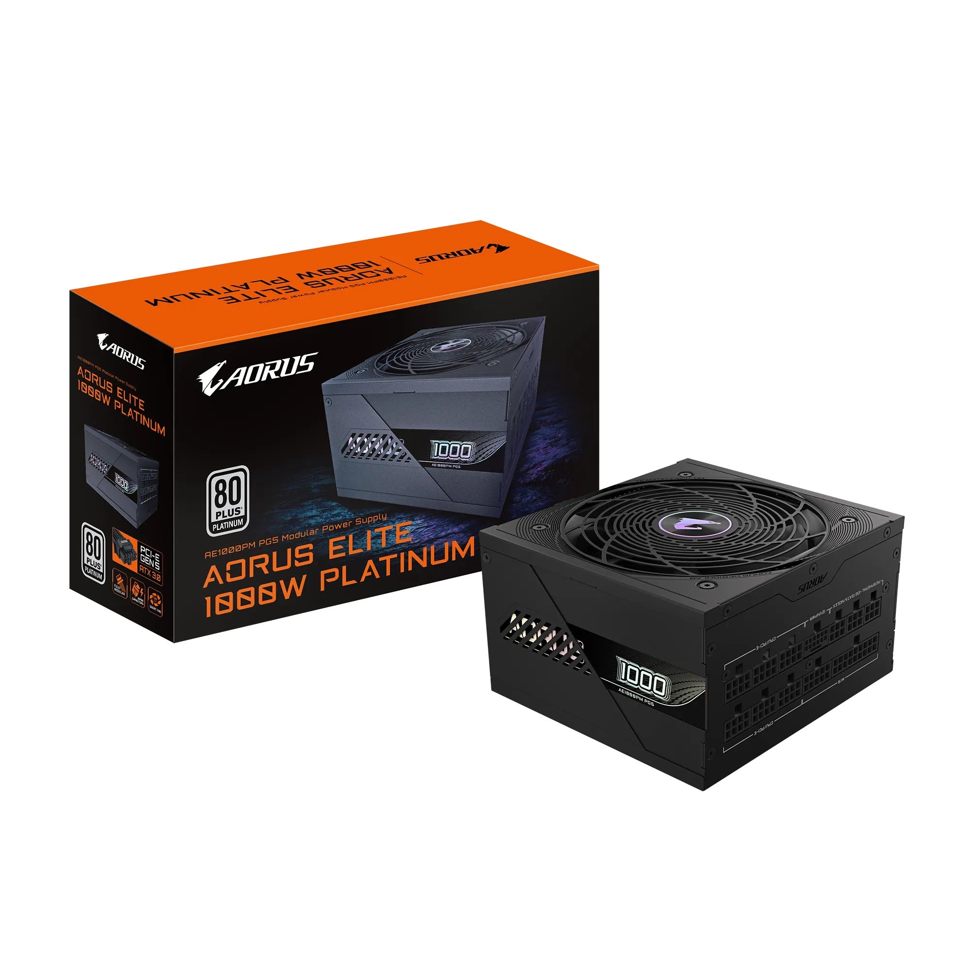Gigabyte Aorus Elite P1000W 80+ Platinum PG5 PCIe 5.0 Modular Power Supply (Black) - DataBlitz