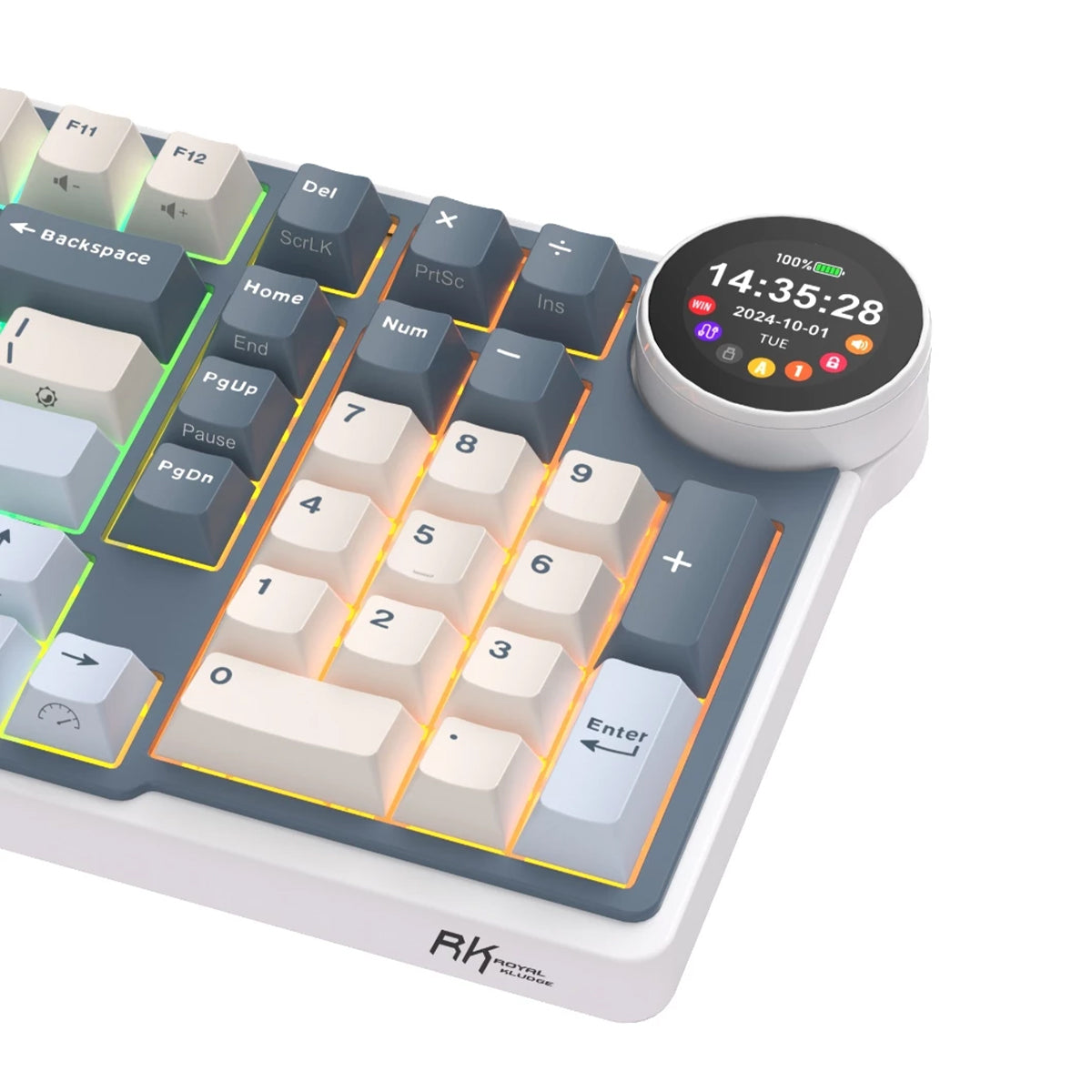Royal Kludge RK-N99 Tri-Mode RGB 98 Keys Hot Swappable Mechanical Keyboard Moon