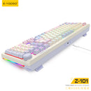 E-Yooso Z-101 RGB 101 Keys Tri-Mode Hot-Swappable Mechanical Keyboard White/Pink/Purple
