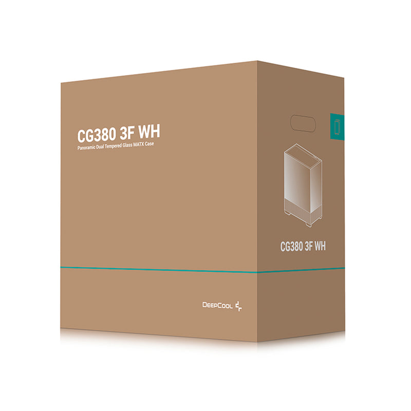 DeepCool CG380 3F Panoramic Dual Tempered Glass MATX Case (Black, White)