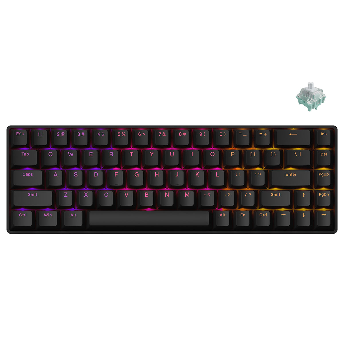Fierce Gaming Gear Fire 68 Pro Aluminum Wired RGB Hot-Swappable Mechanical Keyboard (Black) (Gateron Magnetic Jade Customized Switch)