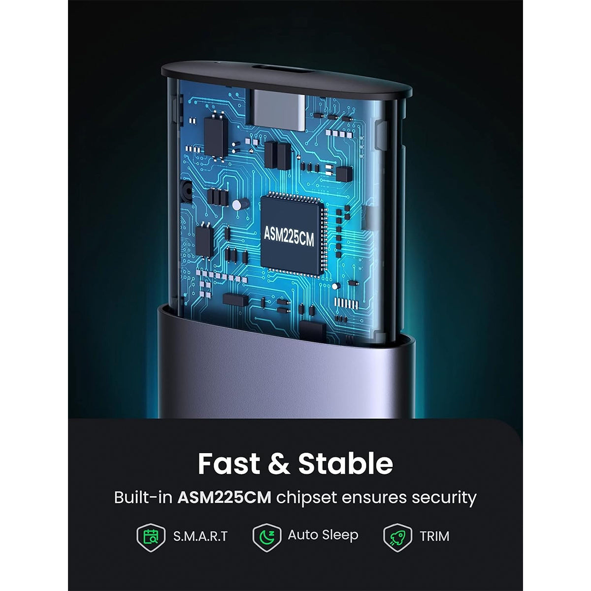 Ugreen USB-C to M.2 B-Key 5Gbps SATA SSD Enclosure - 0.5m (CM400/10903)
