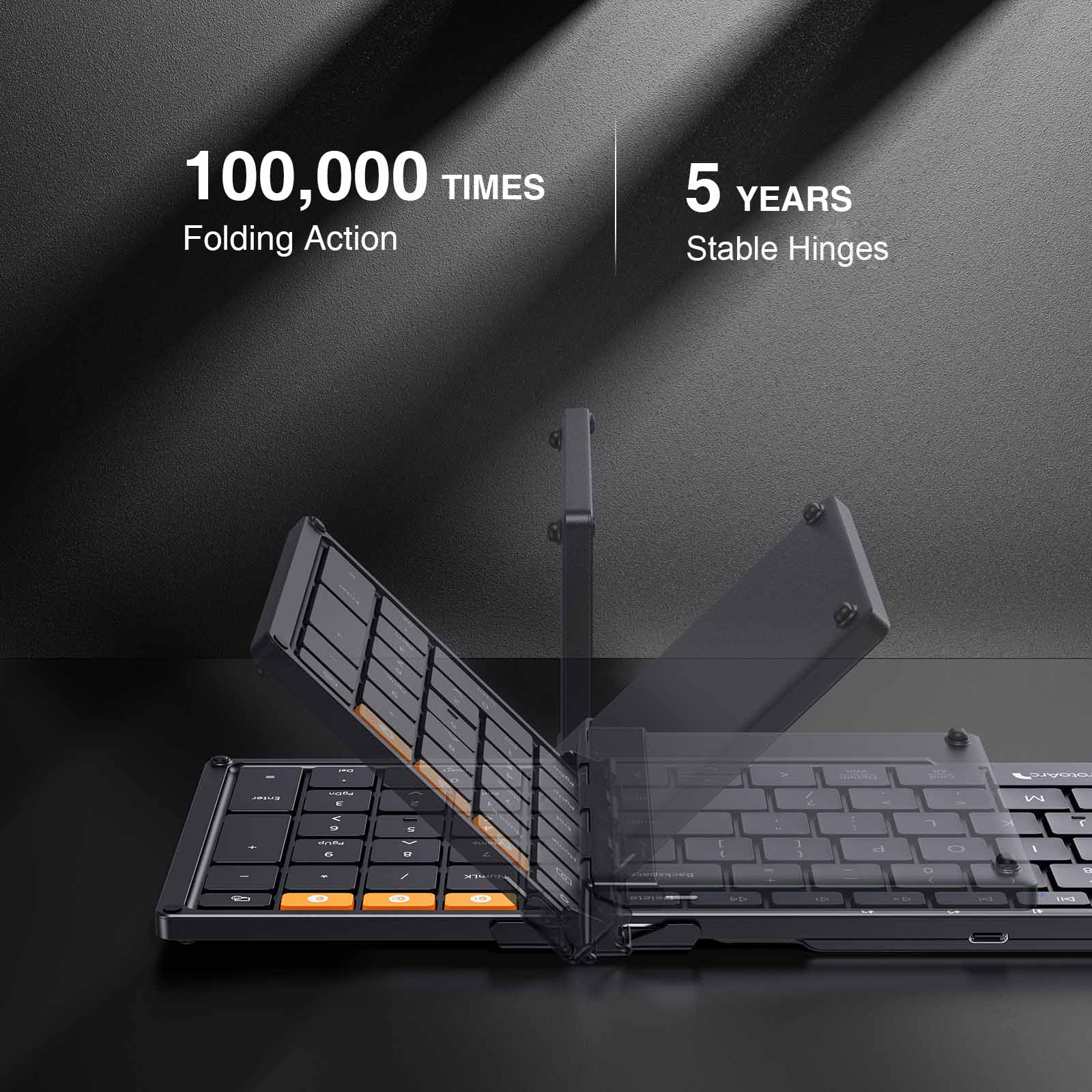 ProtoArc XK01 Foldable Full-Size Bluetooth Keyboard (Black) (CP011803)