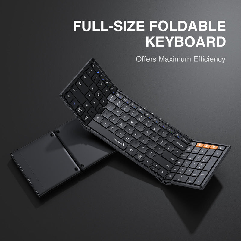 ProtoArc XK01 Foldable Full-Size Bluetooth Keyboard (Black) (CP011803)