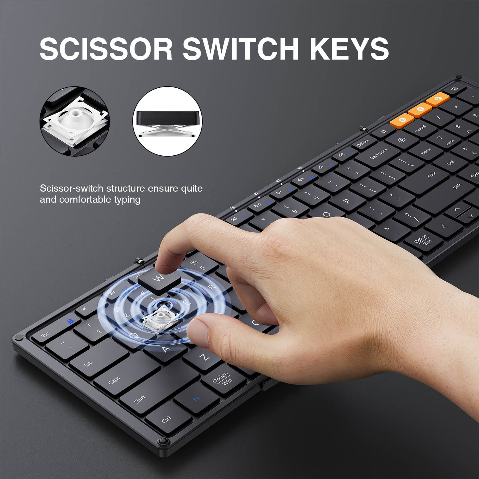 ProtoArc XK01 Foldable Full-Size Bluetooth Keyboard (Black) (CP011803)